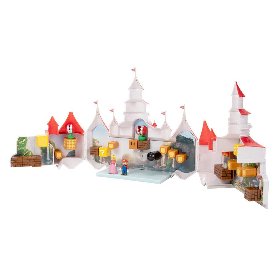 The Super Mario Bros. Movie Mini World Mushroom Kingdom Castle Deluxe Playset - Jakks Pacific - Ginga Toys