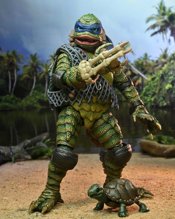 Universal Monsters x Teenage Mutant Ninja Turtles Ultimate Leonardo as The Creature Figure - Ginga Toys