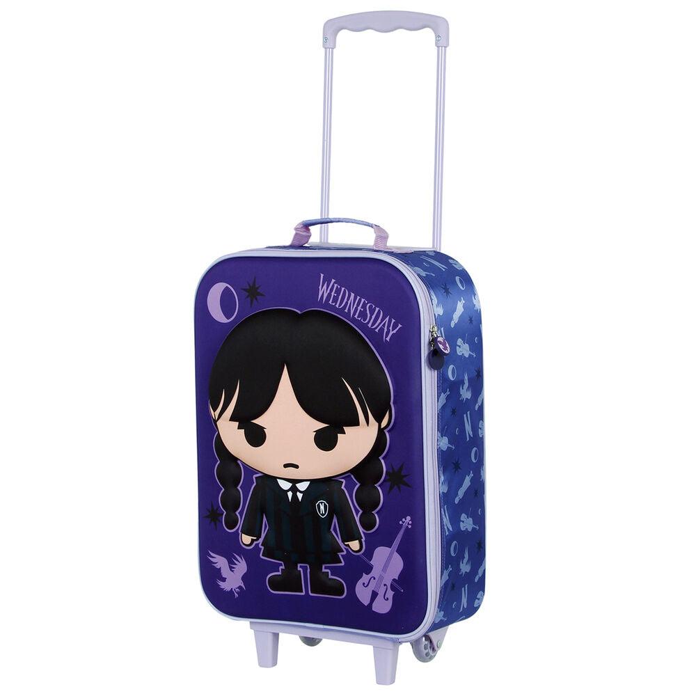 Wednesday chibi Kids Soft 3D trolley suitcase Bag - Karactermania - Ginga Toys