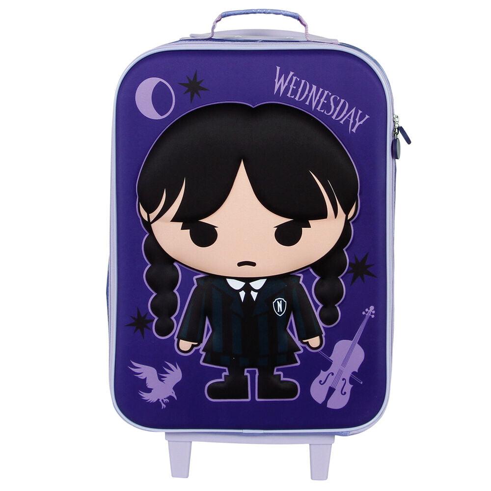 Wednesday chibi Kids Soft 3D trolley suitcase Bag - Karactermania - Ginga Toys