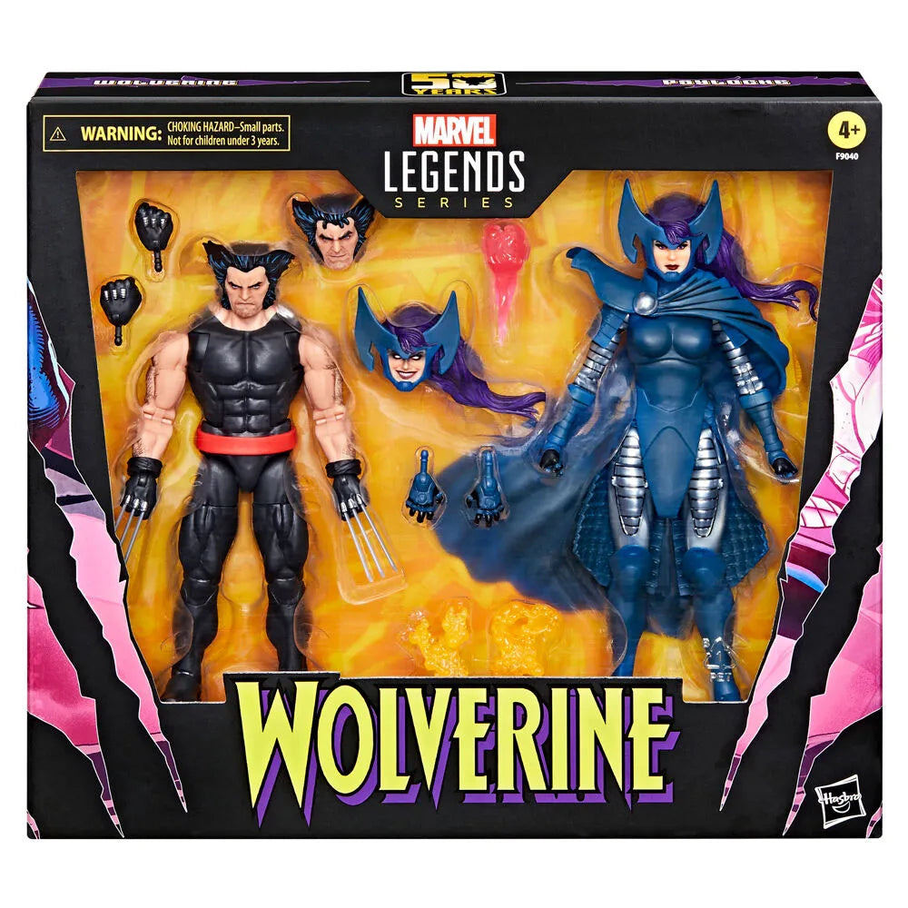 Wolverine 50th Anniversary Marvel Legends Wolverine and Psylocke Two-Pack - Ginga Toys