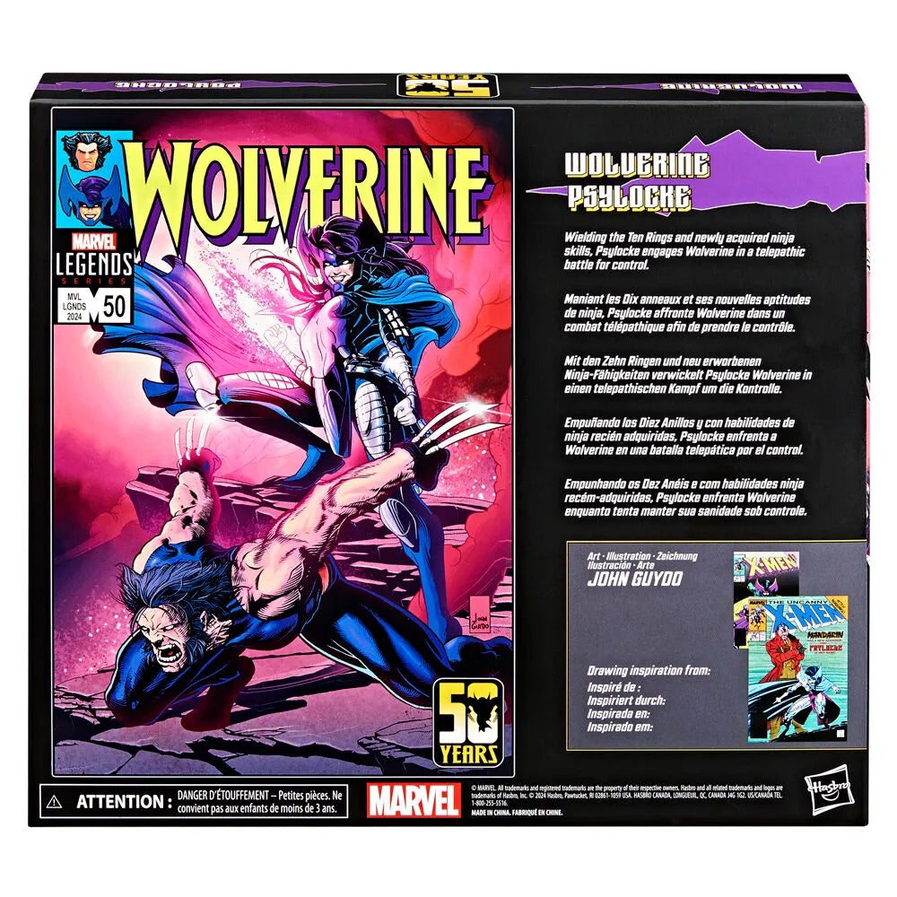 Wolverine 50th Anniversary Marvel Legends Wolverine and Psylocke Two-Pack - Ginga Toys