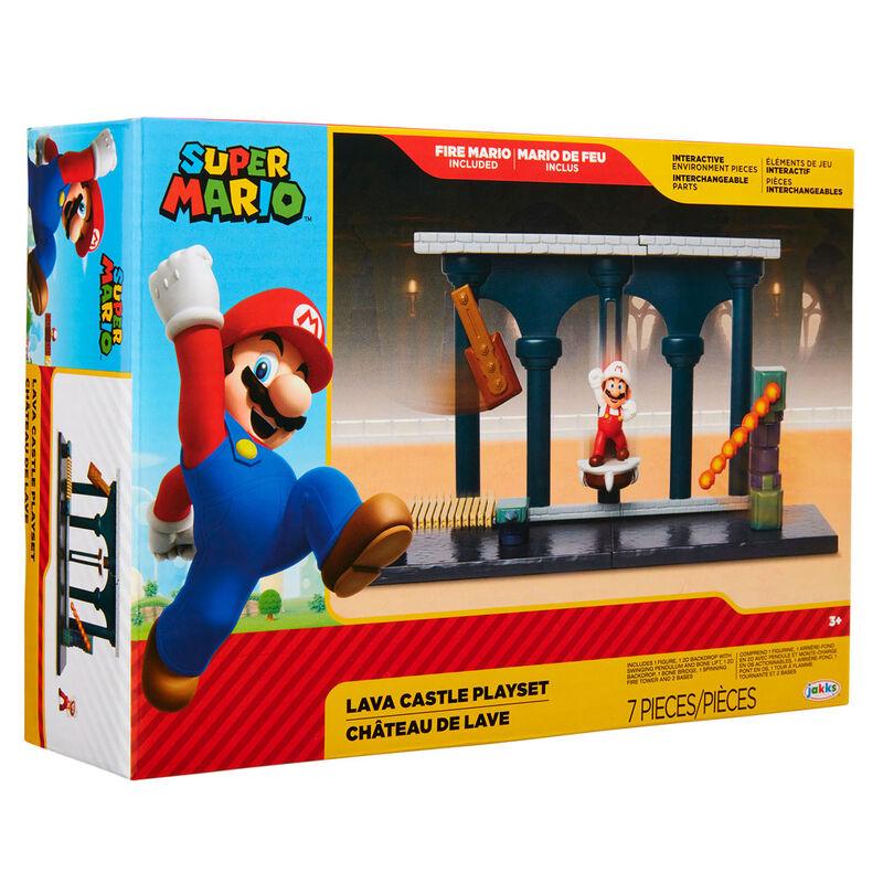 World of Nintendo 2.5" Super Mario Lava Castle Playset Figure - Jakks Pacific - Ginga Toys