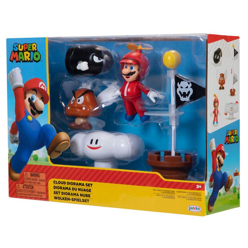 World of Nintendo Super Mario 2.50" Cloud Diorama Set Toy - Jakks Pacific - Ginga Toys