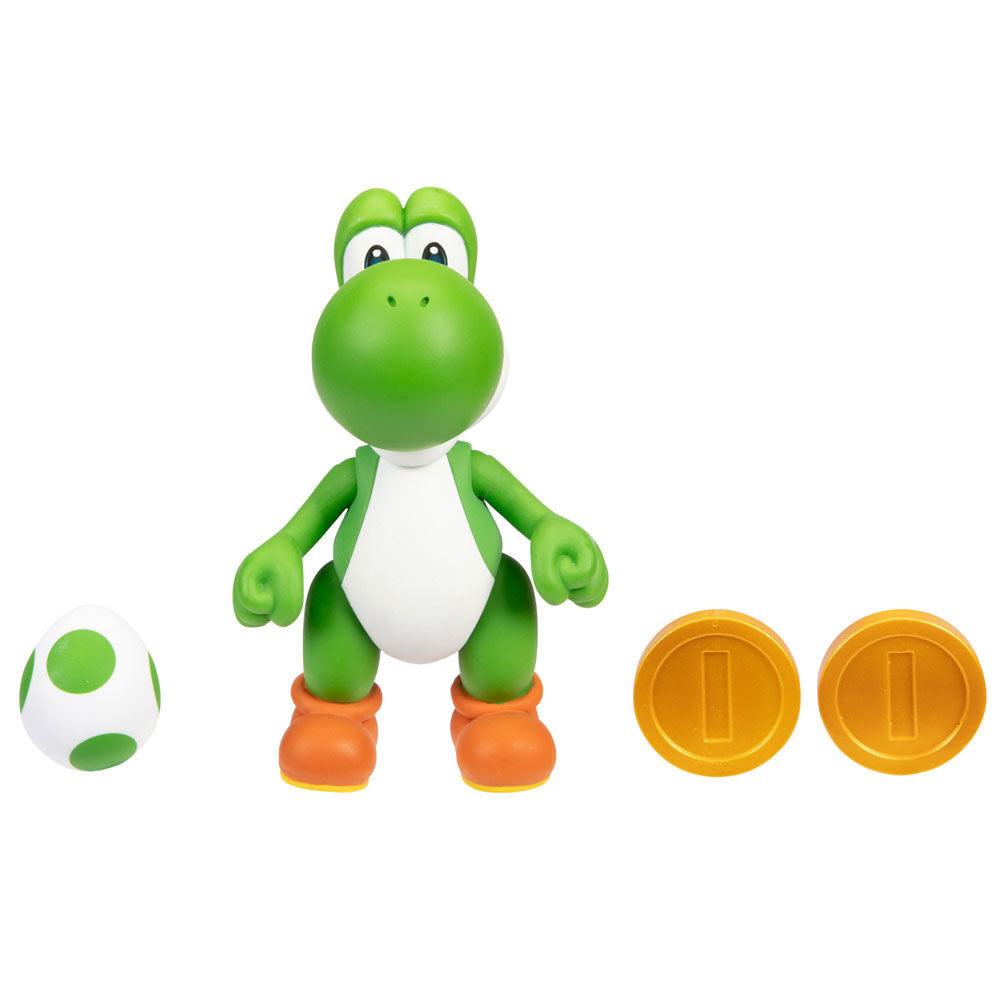 World of Nintendo Super Mario - 4" Yoshi with Egg and Coins Action Figure - Jakks Pacific - Ginga Toys