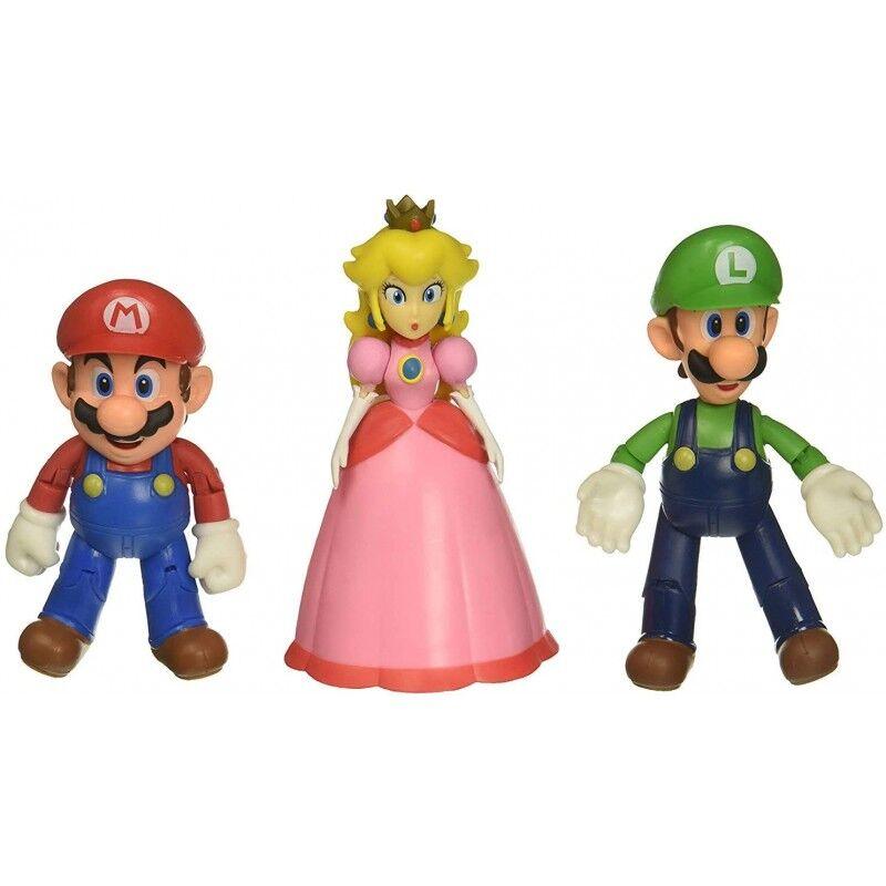 World of Nintendo - Super Mario Mushroom Kingdom 3-Pack Playset Figures - Jakks Pacific - Ginga Toys